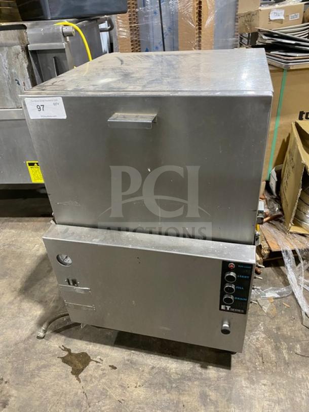 ADS under counter commercial stainless steel bar dishwasher, Model ET-AF-M, ET Series, 120V, visible wear.