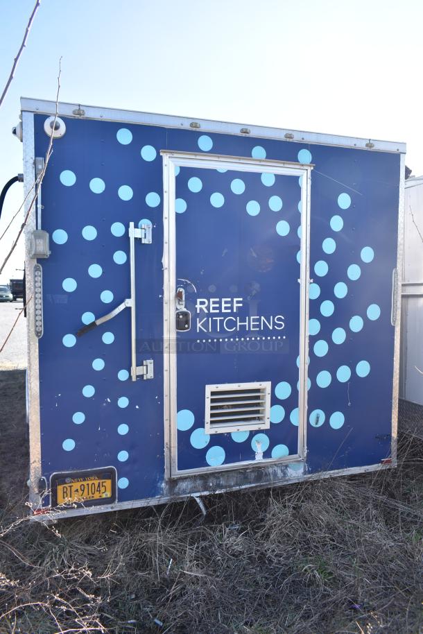 2019 Quality Cargo 8.5' x 24' mobile kitchen trailer with corporate spec Burger King setup, featuring grease hood.