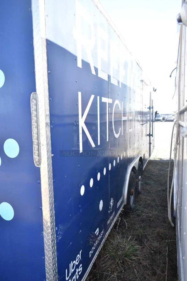 2019 Quality Cargo 8.5' x 24' mobile kitchen trailer, blue exterior, VIN 50ZZ1E426KN012862. Fully equipped for Burger King.