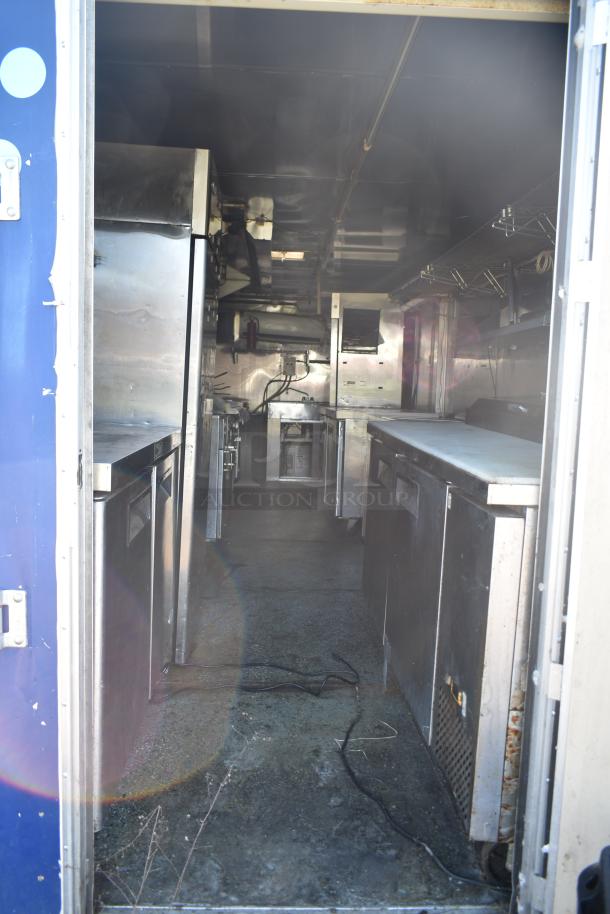 2019 Quality Cargo 8.5' x 24' mobile kitchen trailer, equipped for Burger King, includes grease hood, refrigeration, fryers, griddle.
