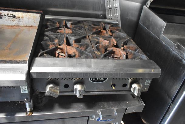 2019 Quality Cargo 8.5' x 24' mobile kitchen trailer interior with Royal stove, grease hood, refrigeration. VIN 50ZZ1E426KN012862.