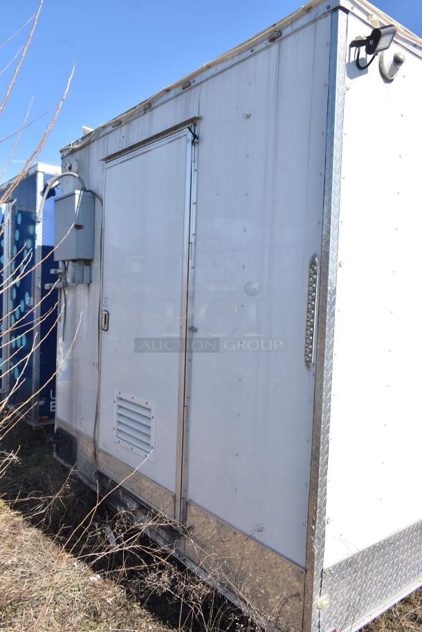 2019 Quality Cargo 8.5' x 24' mobile kitchen trailer, Burger King spec, equipped with grease hood, refrigeration, fryers, griddle.