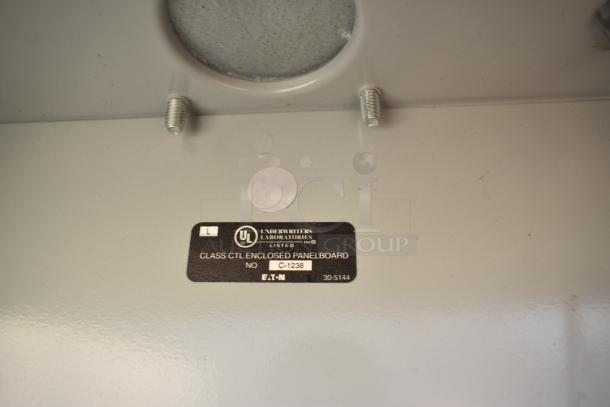 2019 Quality Cargo mobile kitchen trailer ID label, showing UL certification and class CTL enclosed panelboard details.
