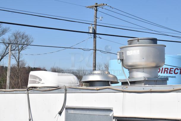 Rooftop of 2019 Quality Cargo mobile kitchen trailer with visible industrial vents. Model: 8.5' x 24'.