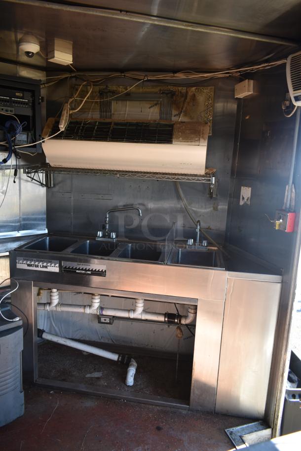 2019 Quality Cargo 8.5'x24' mobile kitchen trailer with stainless steel sinks, refrigeration, and grease hood. VIN: 50ZZ1E427KN012840.
