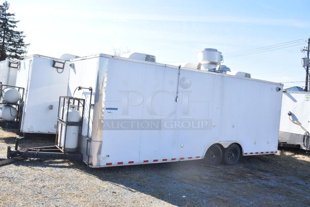 2021 Diamond Cargo 8.5' x 24' trailer for cold food, VIN 53NBE2429M1089847, good condition, external propane tanks.