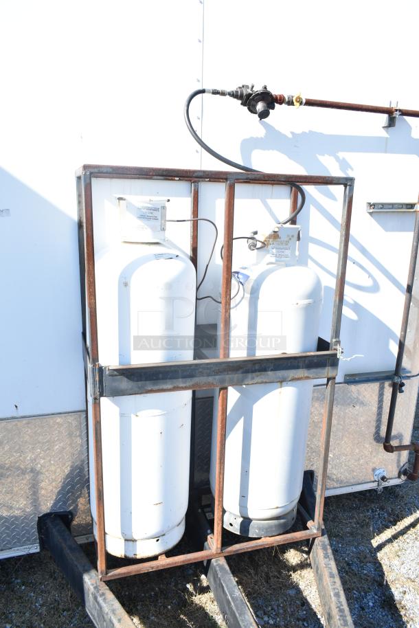 2021 Diamond Cargo 8.5' x 24' trailer, showing external propane tanks and piping. Ideal for cold food storage.