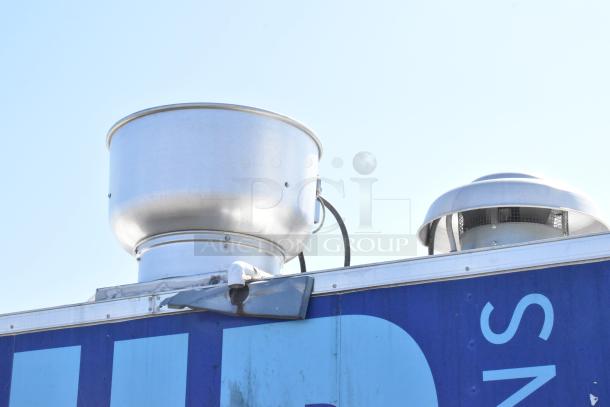 2020 Diamond Cargo mobile kitchen trailer exhaust vents and signage detail.