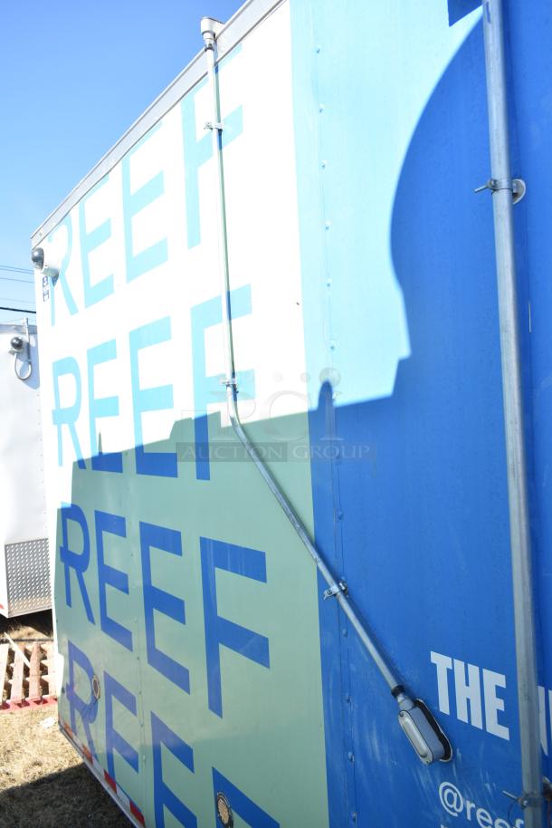 2021 Diamond Cargo 8.5' x 24' cold food and beverage trailer, blue and green "REEF" branding, VIN 53NBE2429M1089847.