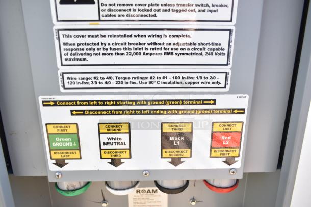 Electrical connection panel for 2021 Diamond Cargo 8.5' x 24' trailer. Instructions for wiring and torque ratings displayed.