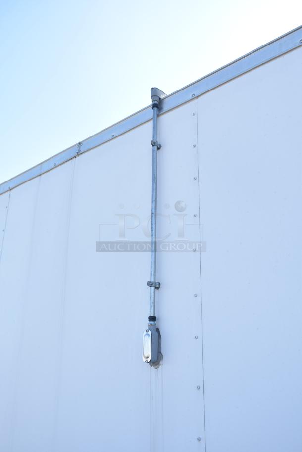 2021 Diamond Cargo 8.5' x 24' trailer exterior, showing side panel and conduit. Cold food and beverage fulfillment model.