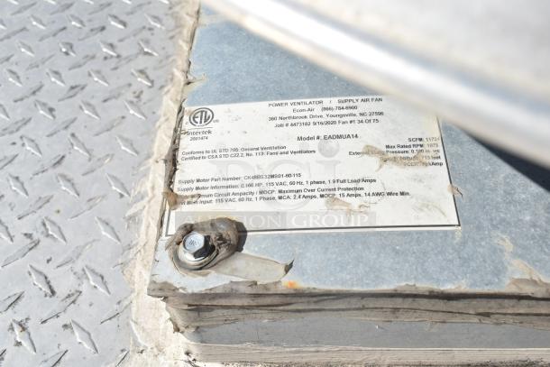 2021 Diamond Cargo 8.5' x 24' trailer, cold food and beverage use, visible ID plate with model EADMUA14 and specs.