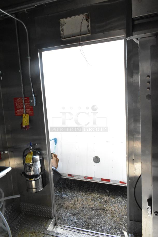 2021 Diamond Cargo 8.5' x 24' trailer interior, visible equipment with safety signage, VIN: 53NBE2429M1089847.