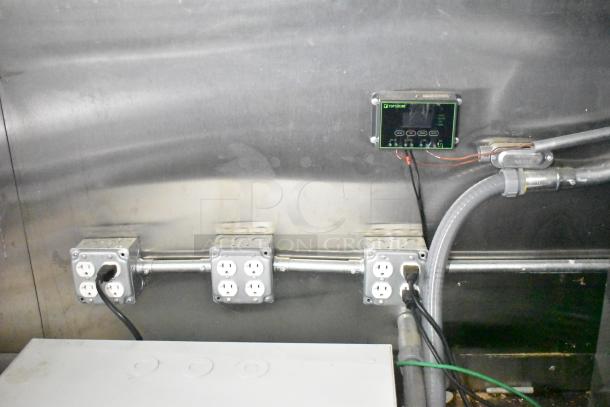 Electrical outlets and control panel inside 2021 Diamond Cargo 8.5' x 24' cold food and beverage trailer, VIN 53NBE2429M1089847.