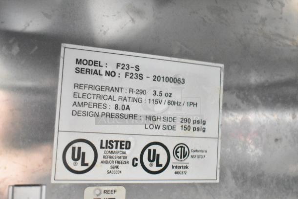 2021 Diamond Cargo 8.5' x 24' trailer label showing model F23-S, serial F23S-20100063, and UL certifications.