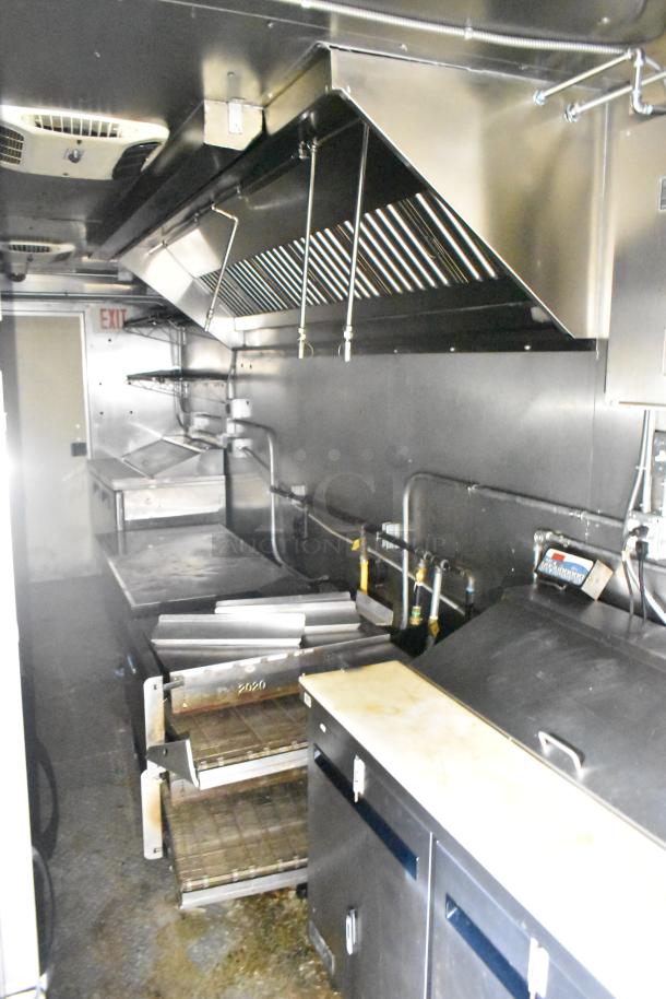 2021 Diamond Cargo mobile kitchen trailer featuring Econ-Air hood, TurboChef ovens, and extensive refrigeration. Model 8.5x24.