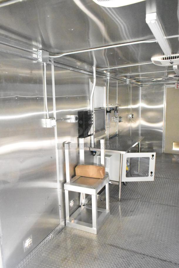 2021 Diamond Cargo 24ft x 8.5ft kitchen trailer, stainless interior, ready for outfitting. Includes Paragon hood, Ansul system.