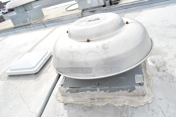 Rooftop ventilation system on a 2019 Quality Cargo 24ft food trailer. Vent is mounted on a metal base.