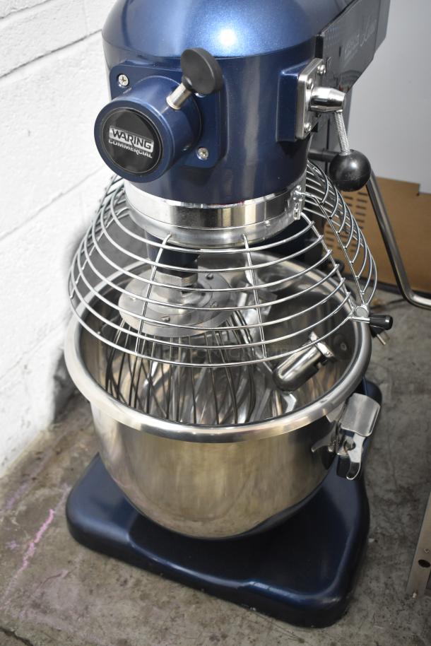 BRAND NEW Waring WSM20LT 20 Quart Planetary Dough Mixer with bowl, guard, whisk, paddle, and hook. 110-120V, 1 Phase.