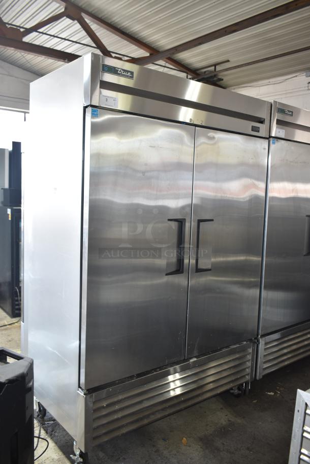 2020 True T-49-HC 2 Door Commercial Reach-In Cooler, stainless steel, on casters, 115V, excellent condition.