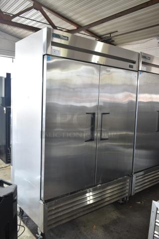 2020 True T-49-HC 2 Door Commercial Reach-In Cooler, stainless steel, on casters, 115V, excellent condition.