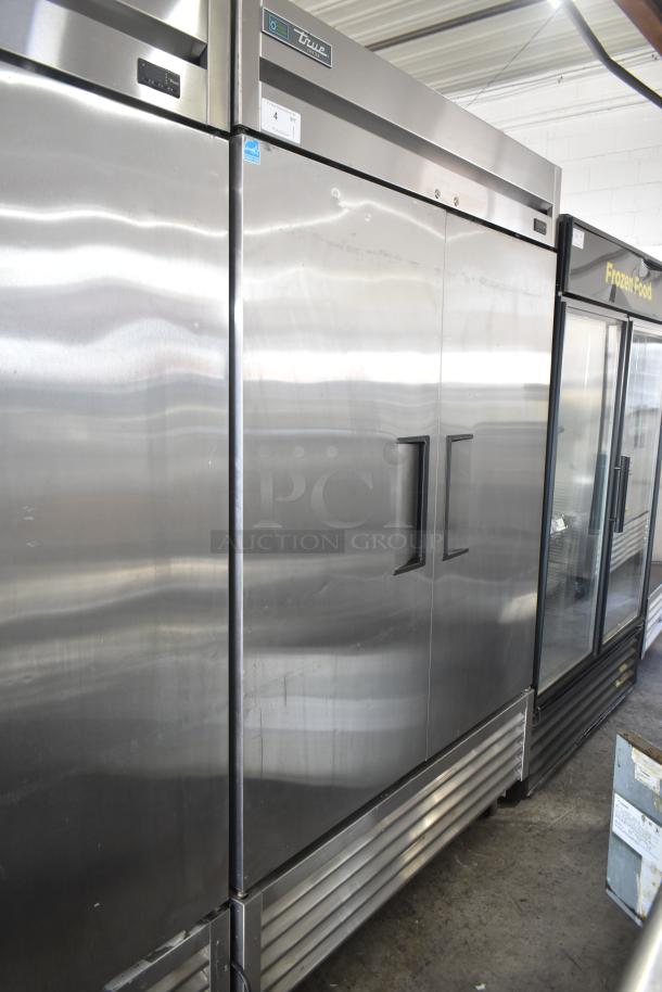 2020 True T-49F-HC commercial 2-door reach-in cooler on casters, stainless steel, 115V, 1 phase, excellent condition.