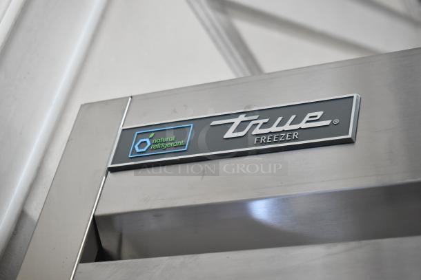 2020 True T-49F-HC commercial freezer, stainless steel, two-door, natural refrigerant label, on casters, 115V, 1-ph.