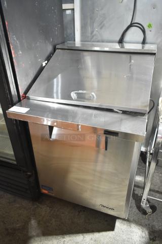 Turbo Air MST-28-12-N commercial sandwich salad prep table, stainless steel, on casters. 115V, 1 phase, excellent condition.