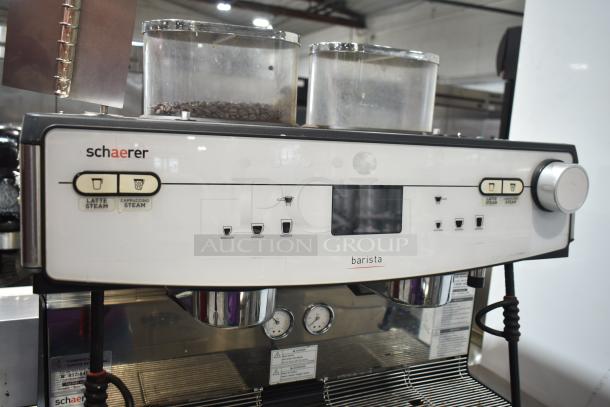2018 Schaerer Barista 2 Group Espresso Machine, good condition, 208/240V, features latte and cappuccino steam options.