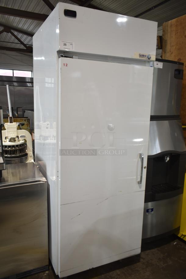 Global T30HSP Commercial Single Door Hardening Cabinet, 115V, 1 Phase, Model T30HSP, good condition, white exterior.
