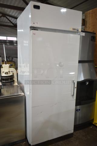 Global T30HSP Commercial Single Door Hardening Cabinet, 115V, 1 Phase, Model T30HSP, good condition, white exterior.
