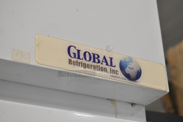 Global T30HSP commercial single door hardening cabinet, 115 volts, 1 phase. Visible Global Refrigeration, Inc. label.