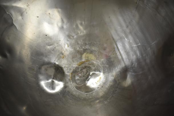 3 Hobart mixer mixing bowls, including D30 30-quart and VMLH-40 40-quart, stainless steel, used condition.