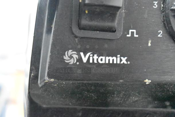 2018 Vita-Mix VM0197 blender base, black. Commercial model, 120 volts, 1 phase. Visible Vita-Mix logo, minor wear.