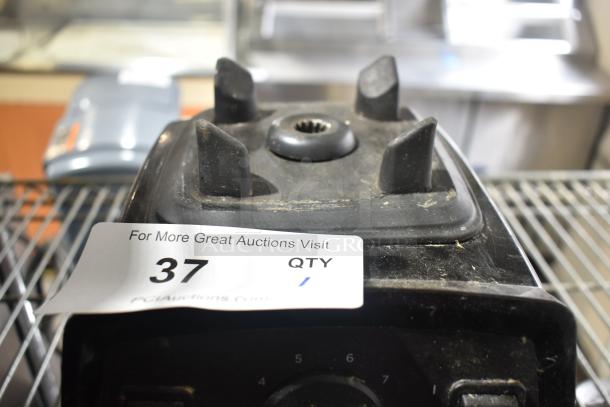 2018 Vita-Mix VM0197 commercial blender base, dusty condition, 120V, 1 phase. Auction tag number 37 visible.