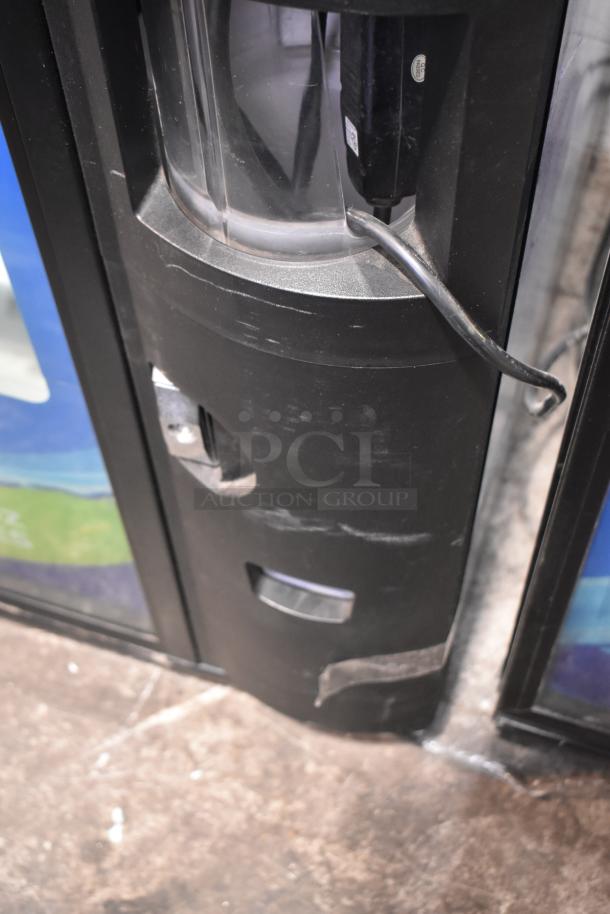 Crane 5800-4 commercial drink vending machine with visible bill acceptor and durable metal frame, 115V, in fair condition.