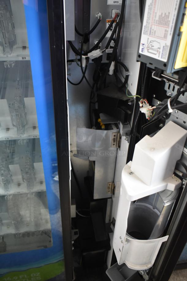 Crane 5800-4 metal commercial vending machine with bill acceptor, showing interior wiring and components. 115V, 1 phase.