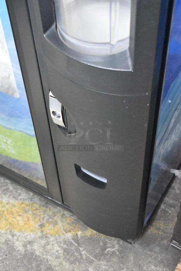 Crane 5800-4 metal vending machine with bill acceptor, commercial drink model, 115V, 1 phase, sturdy condition.