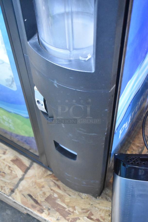 Crane 5800-4 metal commercial drink vending machine, bill acceptor, 115V, 1 phase, slight surface wear visible.