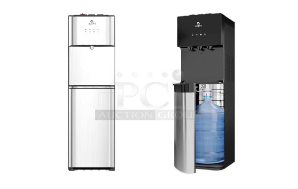 Avalon A4BLWTRCLR bottom loading water cooler and A5BOTTLELESS dispenser, 120V, new condition, dual bid opportunity.