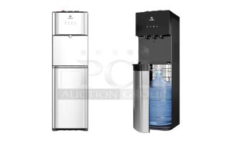 Avalon A4BLWTRCLR bottom loading water cooler and A5BOTTLELESS dispenser, 120V, new condition, dual bid opportunity.