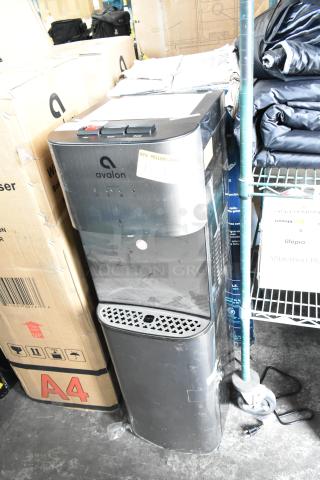 Avalon A23F bottom loading water cooler, stainless steel finish, with visible label; includes Primo water dispenser, 120V, 1 phase.