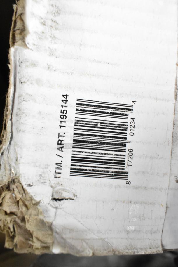 Damaged box with visible barcode, item number ITM./ART.1195144. Contains Avalon A23F and Primo water dispensers, 120 volts.