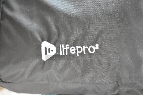 Black LifePro LP-BRMDYL-BLK-1 sauna blanket with logo. 110 volts, 1 phase. Sold as 3 times your bid.