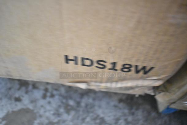 Brand new Honeywell HDS18W 18" dishwasher in box. Features 8 place settings, 6 washing programs, stainless steel tub. UL/Energy Star certified. Some box damage.