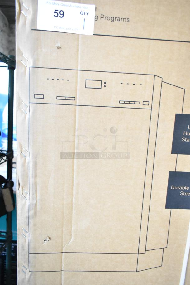 Brand new Honeywell HDS18W 18" dishwasher in box, scratch and dent, 8 place settings, 6 wash programs, stainless steel tub.