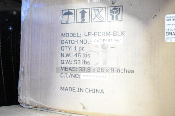 Cardboard box labeled for LifePro Pacer Mini Pro Walking Pad, model LP-PCRM-BLK. Box size: 33.8 x 26 x 9 inches.