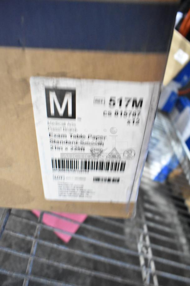 Auction item: Tier lot with pride string lights, light-up bracelets, exam table paper (Medline 517M), manila end tab file folders.
