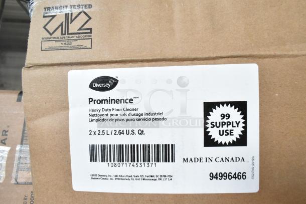 Two-tier lot of cleaning products with Diversey Heavy Duty Floor Cleaner, Gojo Foam Handwash, Ajax Cleaner. Made in Canada.