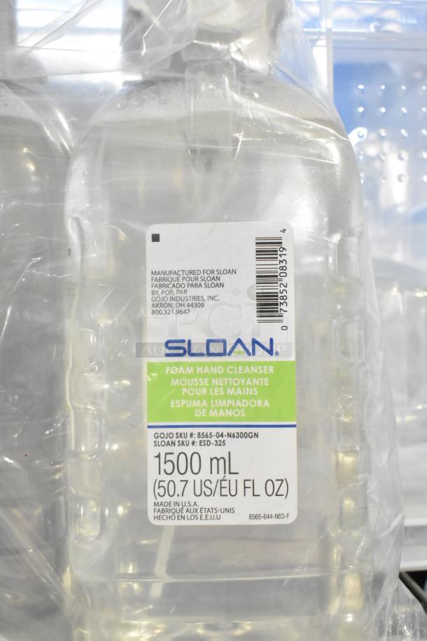 Two-tier lot with Diversey floor cleaners, Gojo Foam Handwash 1500mL, and Ajax Cleaner. Visible Gojo SKU 8565-04-N6300GN.